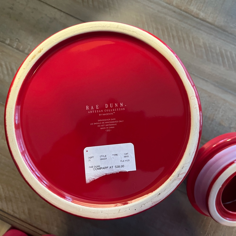 Rae Dunn Red North Pole Canister or Cookie Jar with Lid - Picture 8 of 8
